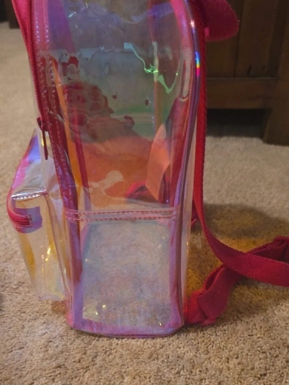 A&F Iridescent Clear Mini Backpack